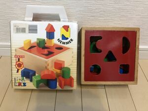 知育玩具 図形キューブつみき 木製 パズル　NEMMER パズルボックス
