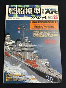 モデルアート　艦船模型スペシャル25 日本海軍 駆逐艦の系譜2(特型 吹雪 初春 白露 朝潮)1/700 1/144海自LCAC