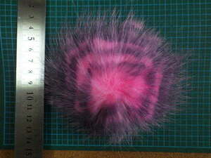 afdz014 FOX (arctic fox) tail　フォックステール　ゼブラ　ピンク　 Mパック