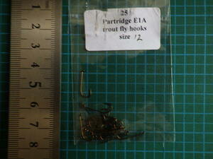 partridge パートリッジ フック　E1A long shank fine wire #12 25本入り