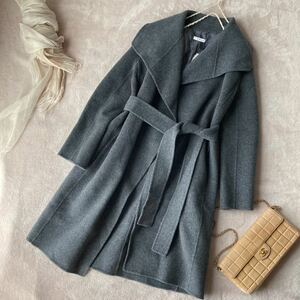  new goods / Diane phone fa stain bar g* felt feeling wool bell tedo coat *. gray 