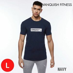 新品 Vanquish Fitness バンキッシュ Lサイズ NAVY メンズ Tシャツ 筋トレ フィジーク ボディービル T-SHIRT