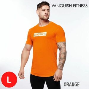 新品 Vanquish Fitness バンキッシュ Lサイズ ORANGE メンズ Tシャツ 筋トレ フィジーク ボディービル T-SHIRT