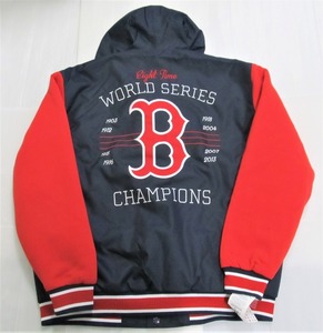 BE89)JH Design Boston Red Sox Champions フード付きリバーシブルポリツイルジャケット/MLB/ボストン・レッドソックス/XL/USサイズ