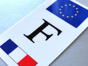 u2# France F sticker S size [2 pieces set ]#France national flag Kangoo Megane Lutecia . suitcase etc.! high endurance water-proof seal EU