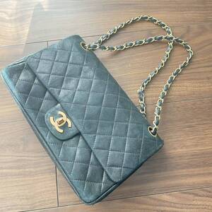ビンテージ CHANEL シャネル マトラッセ チェーンショルダーバッグ ダブル(二重) ラム革レザーバッグ