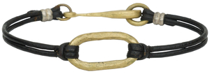 LHN Jewelry(エルエイチエヌ ジュエリー) Made In USA ハンドメイド Hook and Oval Bracelet Brass レザー x 真鍮 本革 ブレスレット
