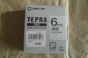  Tepra Pro King Jim tape cartridge 6mm 8m transparent black in k