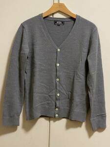 BEAMS / Beams 12G BASIC wool knitted cardigan ( gray,M size )