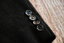 希少 良品 日本製 MEN'S TENORAS メンズティノラス スーツ ブラック セットアップ L ウール ワイドパンツ 3Bジャケット _画像4