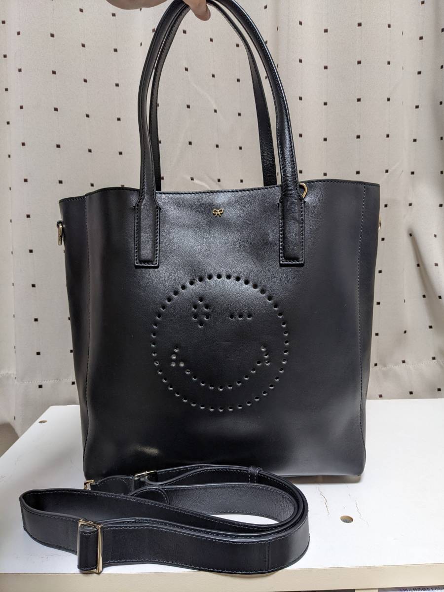 実物 美品 ANYA HINDMARCH スマイリー トートバッグ 3974 nuseluj.com
