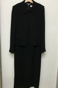 ▼クロエ　Chloe　11号　フォーマルスーツ　礼服　アンサンブル　ジャケット　ワンピース　ブラック　日本製（中古）(y0121_8)
