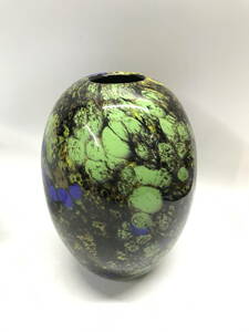 * turtle i glass vase flower base glass made height 25 centimeter ( used )(u0114_14)