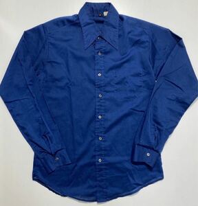 【S】Long sleeve shirt BLUE Made in USA ロングスリーブ シャツ ブルー USA製 長袖シャツ