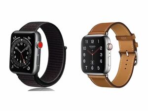 Apple Watch ベルト　ナイロンバンド　アップルウォッチ バンド42/44/45mm 2本　柔らかい革ベルト　年始セール