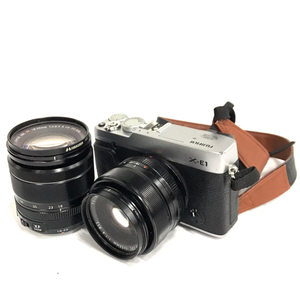 1円 FUJIFILM X-E1 SUPER EBC 35mm 1:1.4 XF 18-55mm 1:2.8-4 R LM OIS ミラーレス一眼カメラ ボディ レンズ