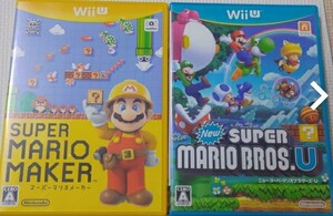 WiiUスーパーマリオメーカー+ NewスーパーマリオブラザーズU 動作確認済み 送料無料