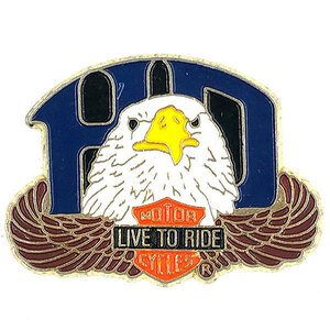 イーグル リブ トゥ ライド モーターサイクル ビンテージ ピンバッジ Eagle LIVE TO RIDE MOTORCYCLES Vintage Pin 鷲 鷹 ワシ タカ 鳥