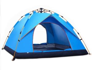 テントワンタッチテント3〜4人用キャンプテント1層式の簡単設置UVカット加工防風