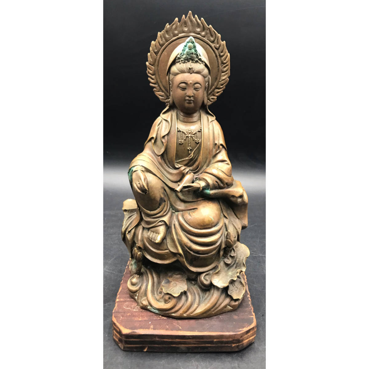 超目玉枠】 古銅製 仏像 阿弥陀如来 立像 銅製 骨董品 - 金属工芸