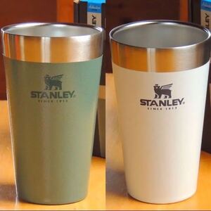 スタンレーSTANLEYスタッキング真空パイント2個セット☆グリーン&ホワイト 正規品 アウトドア キャンプ 真空断熱 保冷保温タンブラー