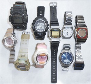 CASIO カシオ 腕時計 まとめて10個 ジャンク品 G-SHOCK/WATER RESIST 200M/MATSURI META/Baby-G/X-treme/G-SiS/wave ceptor/BESIDE他