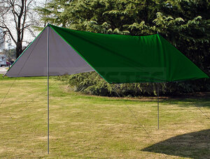簡単設営 タープ テント 防水 UVカット 日よけ 日除け グリーン コンパクト収納 アウトドア キャンプ 車 3m×3m /93-589 NC*