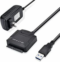 黒 SATA-USB変換アダプター 2.5/3.5インチ HDD SSD用 Amtake SATA3 USB3.0変換ケーブル _画像1