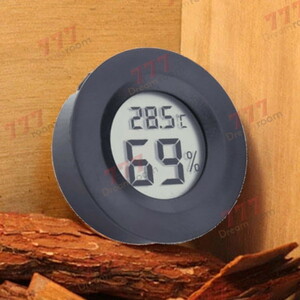デジタル温湿度計 ラウンドブラック 円型 温度計 湿度計 持ち運びに便利 健康管理 液晶 ディスプレイ