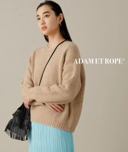 新品未使用タグ付き◇ADAM ET ROPE' アダムエロペ　ローゲージモヘヤ混プルオーバー　ニット　ベージュ　F