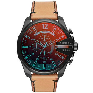 DIESEL MEGA CHIEF ディーゼル メガチーフ DZ4476 未使用品 ブラック文字盤 クロノグラフ クォーツ メンズ 腕時計 (I)