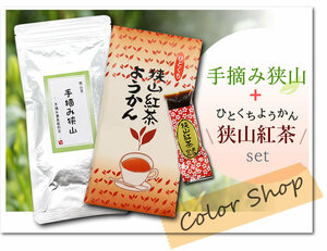 〔 送料無料 〕 手摘み狭山～手摘み最高級煎茶～（100g）+狭山茶 紅茶ようかん / Tea sweets