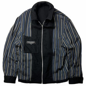 92AW ボロルック 製品加工 ジップブルゾン ウール縮絨 コムデギャルソンオムプリュス HOMME PLUS 1992AW Garment Milled Zipper Jacket