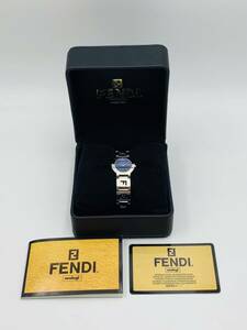  FENDI フェンディ ネイビー文字盤 2針 レディース クォーツ 腕時計 箱/ギャラあり ※電池切れ