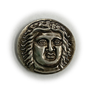 レプリカ アポロ ゼウス・ラブラウドス 古代ギリシャ 377BC 銀貨 硬貨 コイン アンティーク キーホルダーペンダントお守り G23