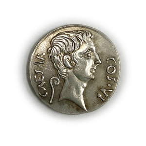 レプリカ オクタヴィアン ワニ 鰐 古代ローマ 銀貨 硬貨 コイン アンティーク キーホルダーペンダントお守りなどに RM05