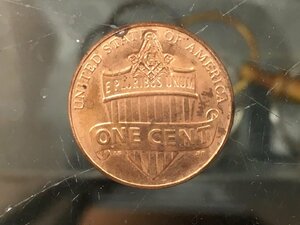 フリーメイソン 硬貨 コイン 1セント　リンカーン 39 フリーメーソン アノニマス イルミナティ 米軍 ミリタリー 秘密結社 2013