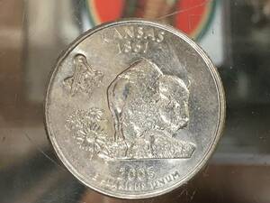 フリーメイソン 硬貨 コイン 25セント ワシントン 53 フリーメーソン 秘密結社 カンザス州 2005 イルミナティ お守り アノニマス 