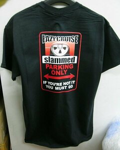 カーショー Eazy Cruise【 slammed 】 Ｔシャツ黒 S/M/L/XLより.. エアサス ハイドロ ローライダー ホットロッド 大径アルミ ドンク 着地