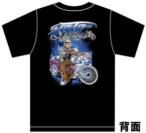 ローライダー HIPHOP ミューラル Tシャツ 黒 W7 チャリ 自転車 バイク ローチャリ チカーノ メキシカン ビーチクルーザー カスタム 