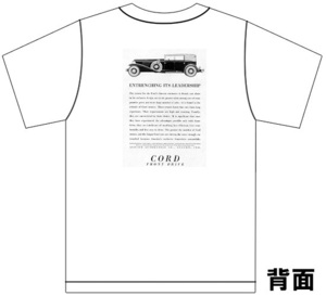 アドバタイジング コード 3219 白 Ｔシャツ 1931 1930 アメ車 cord ホットロッド クラシックカー ビンテージ アドバタイズメント