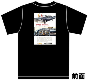 アドバタイズメントＴシャツ A57 黒 ホットロッド ローライダー アメ車 1950s クライスラー モパー 1959 ウィンザー ニューヨーカー