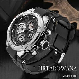 新品　メンズ腕時計 ダイバーズウォッチ ビックフェイス 防水腕時計 スポーツ腕時計 ブラック＆シルバー　897 デジタル腕時計 2021年モデル