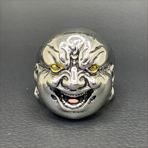 [RING] ゴールデン アイ 明王 仏陀 佛 仏像 フェイス 怖い顔 魔除け 守り神 26mm ワイド リング 28号 【送料無料】