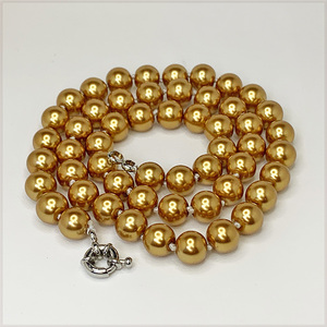 [NECKLACE] Champagne Gold Sea Shell Pearl ビューティフル シャンパンゴールド シェルパール ネックレス φ8x500mm (35g) 【送料無料】