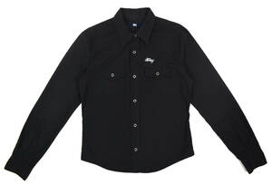 USA製 1990s STUSSY L/S Shirts M Black オールドステューシー コットンシャツ 長袖 ブラック