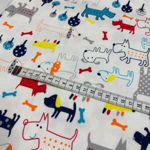 ニット生地★カラフルワンちゃん★スムース50cm