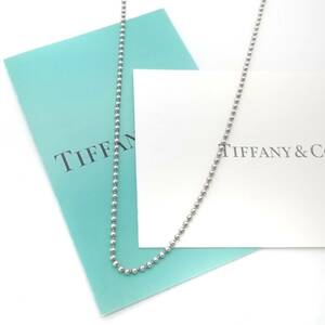 希少 美品 Tiffany&Co. ティファニー ビーズ ネックレス シルバー チェーン 40㎝ SV925 RR69
