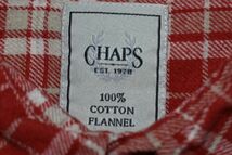 ☆ビッグサイズ US古着 CHAPS チャップス ネルシャツ チェック柄 ロゴ刺繍 レッド赤×白【XL】コットン　　　　　◆3273◆_画像4