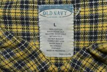 ☆US古着 OLD NAVY オールドネイビー ネルシャツ チェック柄 イエロー黄【L】コットン　　　　　◆3281◆_画像4